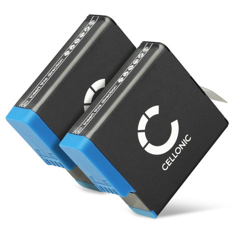 2x Battery for GoPro Hero 7 Black, 8 Black, 6 Black AHDBT-801 (1200mAh, 3.85V) from CELLONIC