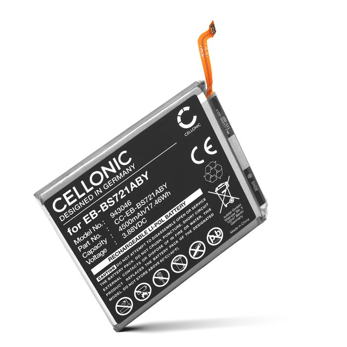 Batterij voor Samsung Galaxy S24 FE, SCG30, SM-S721, SM-S7210, SM-S721A, SM-S721B, SM-S721B/DS, SM-S721J, SM-S721N, SM-S721Q, EB-BS721ABY 4500mAh telefoon van CELLONIC