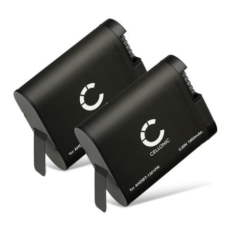 2x Accu voor GoPro Hero 13, AHDBT-1301 AHDBT-1301PR (1900mAh, 3.89V) van CELLONIC