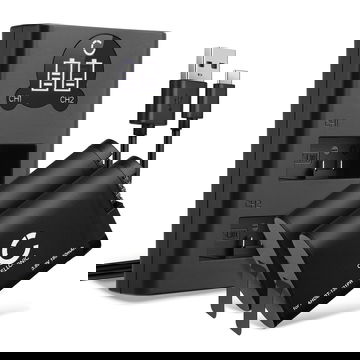 2x Batterij voor GoPro Hero 13, AHDBT-1301 AHDBT-1301PR Accu (1900mAh, 3.89V) + Dubbele Oplader van CELLONIC