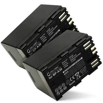 2x Batterij voor Canon XF605, EOS C300 Mark II, XF705, CA-CP200L, BP-A30, EOS C200B BP-A30 Accu (3400mAh, 14.4V) van CELLONIC