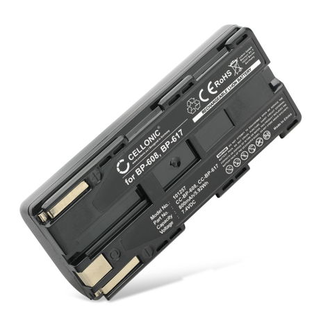 Batterij voor Canon PowerShot G10, G2000, PowerShot G10, GL2, EOS 300v, E1 E2 E30, ES8400v BP-608 BP-608A BP-617 Accu (800mAh, 7.4V) van CELLONIC