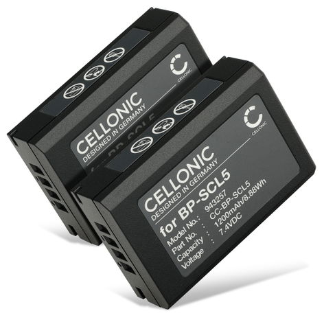2x Accu voor Leica M10, M10-R, M10-P BP-SCL5 (1200mAh, 7.4V) van CELLONIC