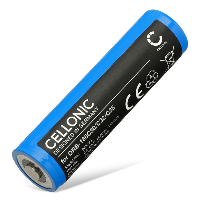 Battery for Olight Warrior Mini 2, Mini, Perun, S2R Baton II, S30R Baton II, S30R Baton III 3400mAh from CELLONIC