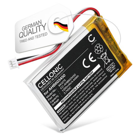 Battery for Babysense V35; LeapFrog LF1726-2FHD Babysense AHB603450 (1200mAh, 3.7V) from CELLONIC