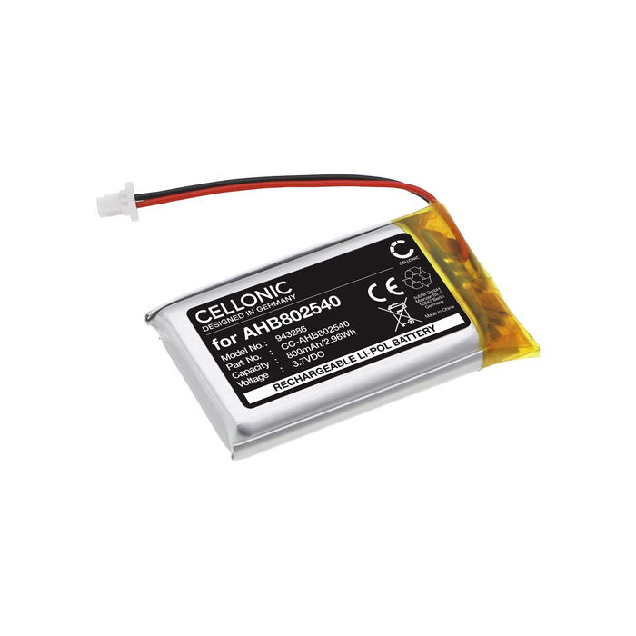 Batterij voor Sena SF2, SF4 AHB802540 (800mAh, 3.7V) van CELLONIC