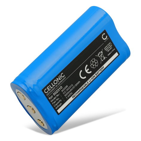 Battery for Ledlenser H19R Signature, Core; H15R Core 502310 (5000mAh, 7.4V) from CELLONIC