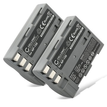 2x Batterij voor Fuji FinePix A205S, FinePix A205S Zoom, FinePix S5 Pro NP-150 Accu (1500mAh, 7.4V) van CELLONIC