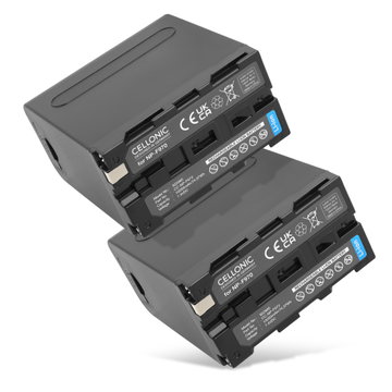 2x Batterij voor Sony HXR NX 100, NEX FS700R, FS700RH, HVR-Z1, HVR-V1, HVR-NX5 NP-F930 NP-F950 NP-F960 NP-F970 XL-B2 XL-B3 Accu (10050mAh, 7.4V) van CELLONIC
