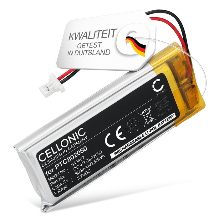 Batterij voor Sena SRL‑01 (SP51) PTC802050 (2-PIN) (800mAh, 3.7V) van CELLONIC