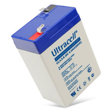 Batterij voor Bleiakku 6 V, 4,5 Ah (UL4.5-6) Faston (4,8 mm) UL4.5-6 (4500mAh, 6V) van Ultracell