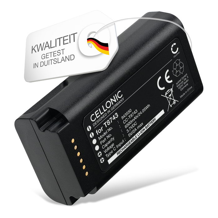 Batterij voor Eufy Video Doorbell E340, T8743 T8743 (6500mAh, 3.7V) van CELLONIC