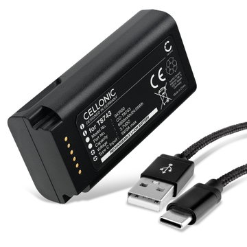 Batterij voor Eufy Video Doorbell E340, T8743 T8743 (6500mAh, 3.7V) van CELLONIC + USB C Cable