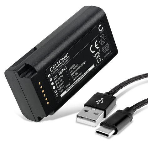 Accu voor Eufy Video Doorbell E340 T8743 (6500mAh, 3.7V) + USB Kabel van CELLONIC
