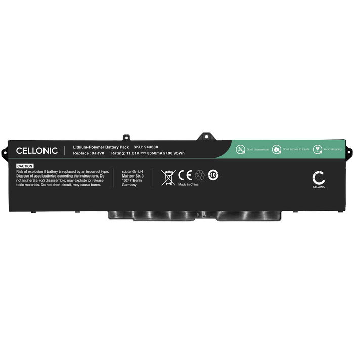 Batterij voor Dell Alienware M18 R2, m18 R1, M17 R5, M18 R1 (AMD), M18 R1 (Intel), Precision 3591, 3561, 3571, Latitude 5521, 5531, 15 5531, Dell 9JRV0, 53XP7 Laptop - 8350mAh 11.61V 