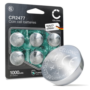 CELLONIC CR2477 Knoopcelbatterijen (Lithium, 1000mAh, 3V) voor Industriële elektronica Medische apparaten Smart home-apparaten – x6-pack
