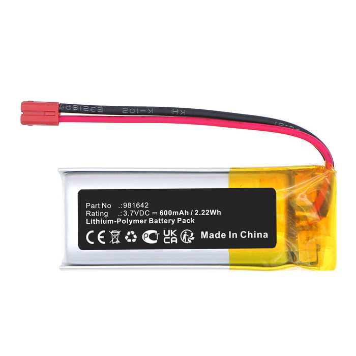 Accu voor Somfy 5121348B, Nina IO 1805251 Touch Display-Steuerung 5121348B, Somfy Nina IO 1805251 Touch Display-Steuerung (600mAh, 3.7V) van CELLONIC