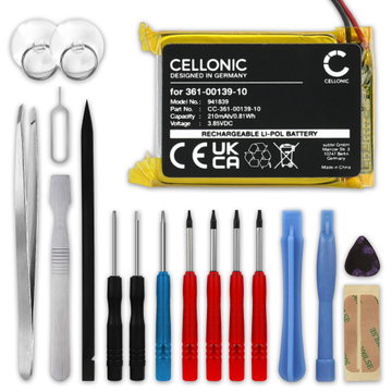 1x Accu voor Garmin Venu 2, Fenix 7S, 361-00139-10 (210mAh, 3.7V) + Schroevendraaier-set van CELLONIC