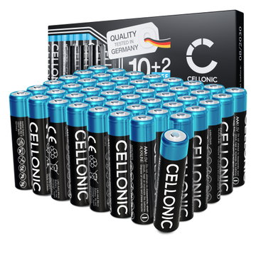 48x CELLONIC 1.5V Alkaline AAA-batterijen – 1250mAh LR03, Micro, MN2400 wegwerpbatterijen voor afstandsbedieningen, LED-verlichting, speelgoed, kleine elektronica & meer