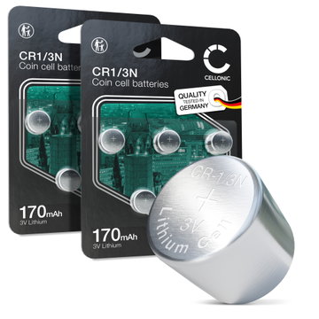 CELLONIC CR1/3N knoopcel (Lithium, 170mAh, 3V) voor Hondenhalsbanden Camera’s Laser­pointers – x10-pack