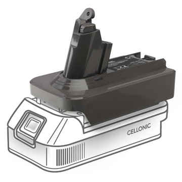 Makita 18V naar Dyson V6-serie accu-adapter MT18V6 converter voor Dyson stofzuigers van CELLONIC