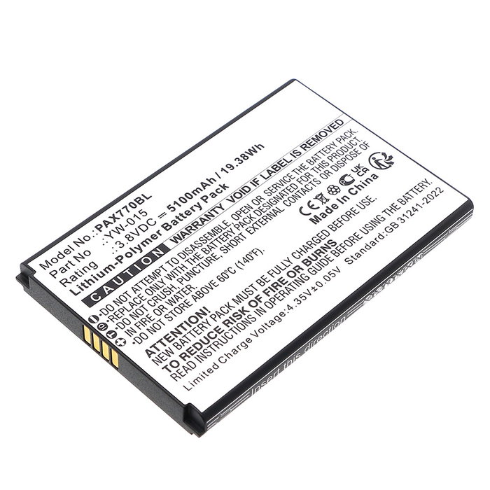 Accu voor Pax A77 YW-009, YW-015 (5100mAh, 3.8V) van CELLONIC